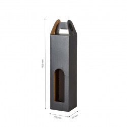 Box for one wine bottle 92*92*337mm, black