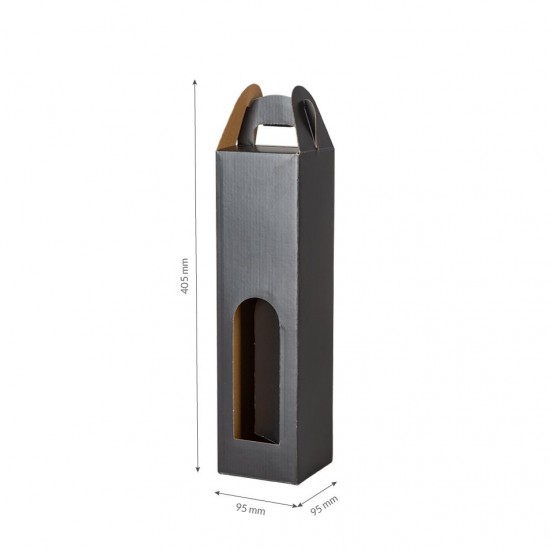 Box for one wine bottle 92*92*337mm, black