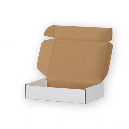 Kartona kaste  180x120x40mm, FEFCO 0427, Baltā krāsa, 3 slāņu, pakomāts - S izmērs, + 10gab.