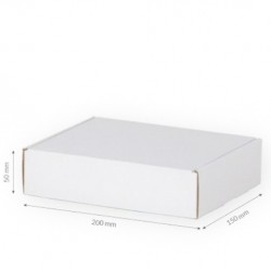 Cardboard box 200*150*50mm, FEFCO 0427, 3-layer, parcel locker - size S, + 10pcs, white color