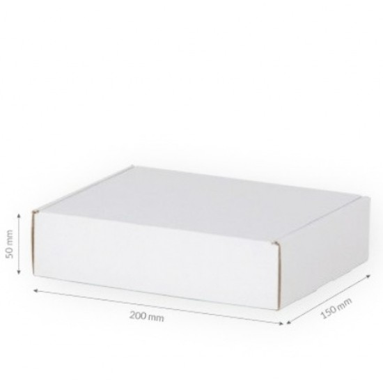 Cardboard box 200*150*50mm, FEFCO 0427, 3-layer, parcel locker - size S, + 10pcs, white color