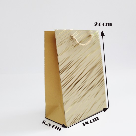 Papīra dāvanu maiss ar virves rokturiem 8,5*17,5*24cm, 1 gab