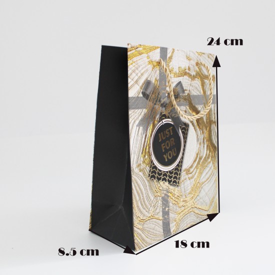 Papīra dāvanu maiss ar virves rokturiem 8,5*17,5*24cm, 1 gab