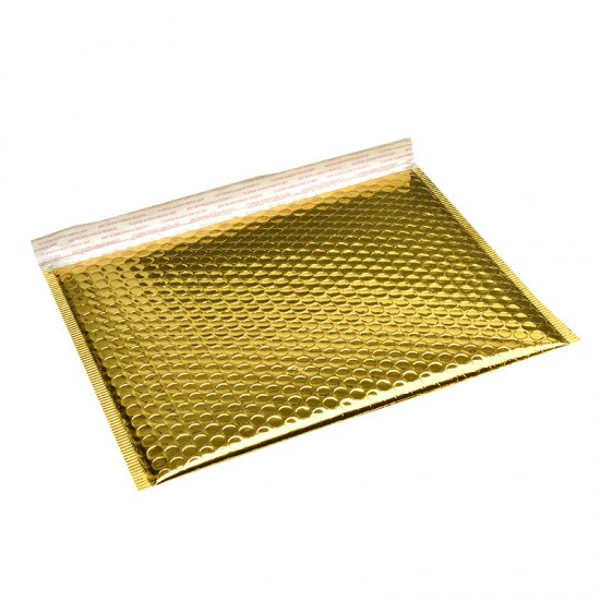 Extra strong shipping mailer bubble envelope waterproof 13*13+4cm, Metallic, Gold