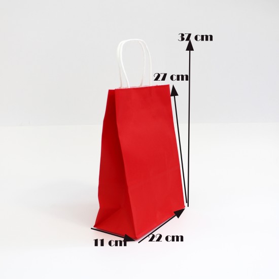 Бумажный пакет с кручеными ручками 27*22*11cm, 12шт.,