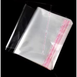 Пакет прозрачный для упаковки с липкой лентой и отверствием, 30*35+5см, 100шт.