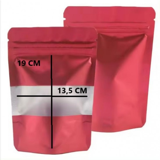 DOYPACK bag with zip-lock 13,5*19+4cm, red, 10pcs