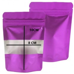 DOYPACK bag with zip-lock 8*10+3cm, Purple, 10pcs