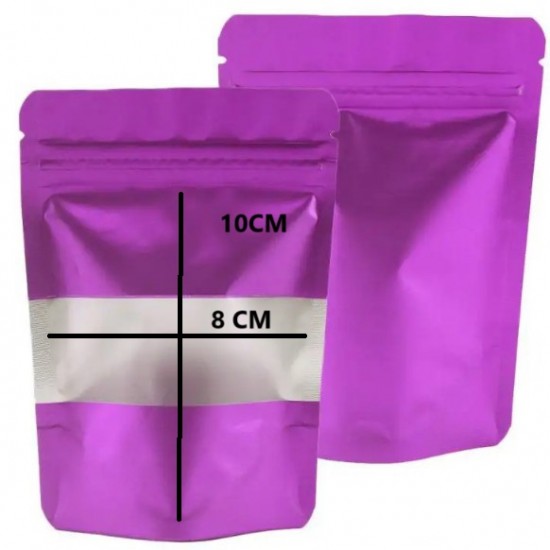 DOYPACK bag with zip-lock 8*10+3cm, Purple, 10pcs