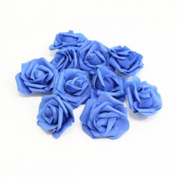 Artificial flowers decorations 6cm,10pcs, blue