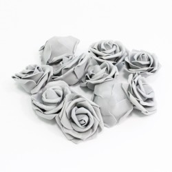 Artificial flowers decorations 6cm,10pcs, grey