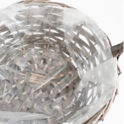 Basket with Handle, Light Grey, 24×H10/40 cm 1pcs
