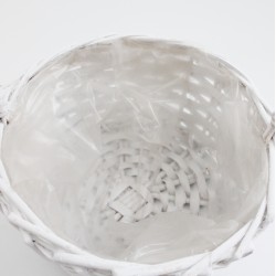 Basket with Handle, White, 20×18×H11/28 cm., 1pcs.