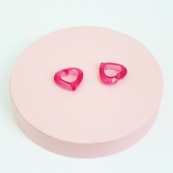 Beads heart 2.5*2.5cm ,2pcs