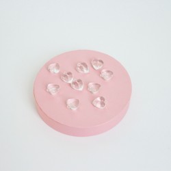 Plastic beads hearts 1,8cm, 10pcs