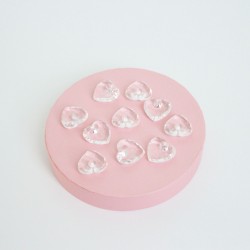 Plastic beads hearts 2.5cm, 10pcs