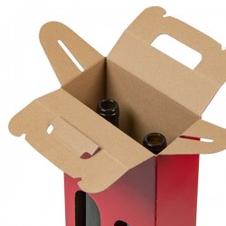 Box for two wine bottles 167*85*337mm, red