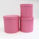 Flower boxes set 3pcs, pink