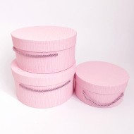 Flower boxes set 3pcs, pink