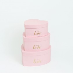 Gift boxes set WITH LOVE, 3pcs, pink