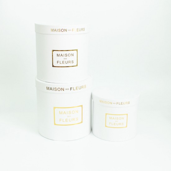 Шляпные коробки MAISON des FLEURS набор из 3шт. "white"