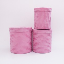 Velvet flower boxes size XL set  3pcs, pink