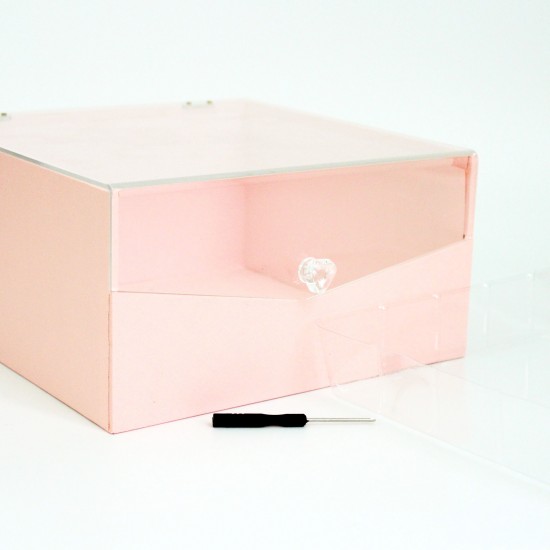 Подарочная коробка для цветов и подарков 11*23*23см "pink"
