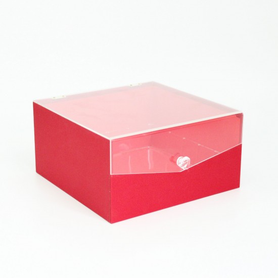 Подарочная коробка для цветов и подарков 11*23*23см "red"