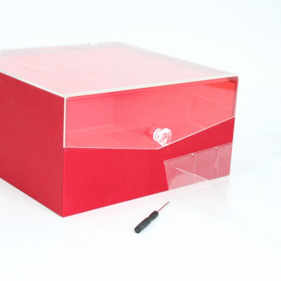 Подарочная коробка для цветов и подарков 11*23*23см "red"
