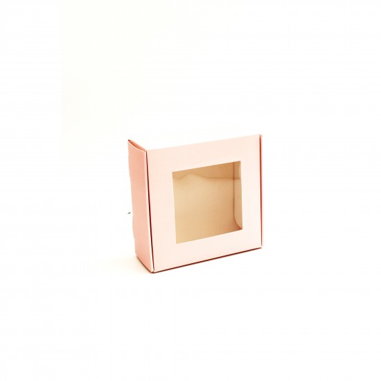 Boxes with window 15*15*7cm, 10 pcs, light pink