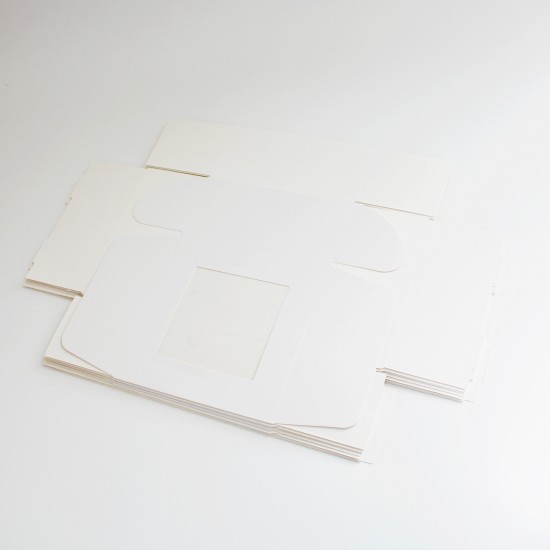 Boxes with window 25*25*9cm, 10 pcs, white
