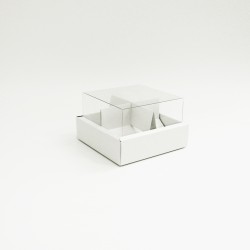 Kartona kaste ar caurspīdīgu vāku 17*17*10cm, baltā, 12gab.
