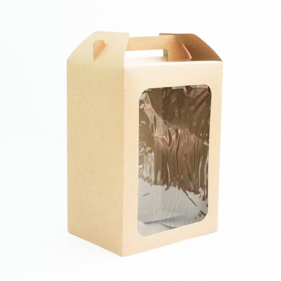 Saliekama brūna kaste ar logu 18*25*35cm 12gab.