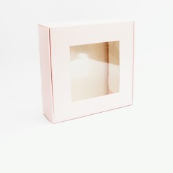 Коробка с окном 25*25*9cм, 10 шт. "light pink"