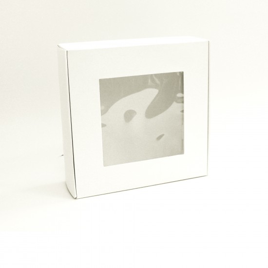 Boxes with window 25*25*9cm, 10 pcs, white