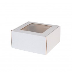 Boxes with window 200*200*10mm White FEFCO 0427