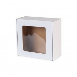 Коробка с окном 200*200*100мм цвет белый FEFCO 0427