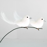 Artificial Bird 2 pcs, white