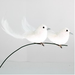 Artificial Bird 2 pcs, white