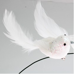 Artificial Bird 2 pcs, white