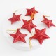 Decors Christmas stars, 6pcs, red