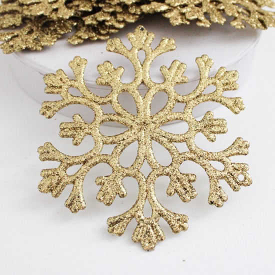 Christmas decorations Snowflakes,10 pcs, gold