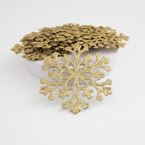 Christmas decorations Snowflakes,10 pcs, gold