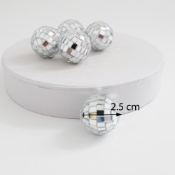 Decorative ball,d-2,5cm, 5pcs, silver