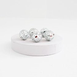 Decorative ball,d-2,5cm, 5pcs, silver