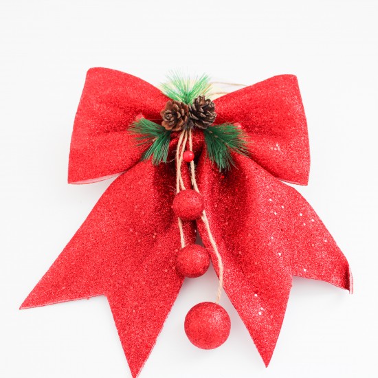 Christmas Tree Ribbon Bow 1 pcs, red