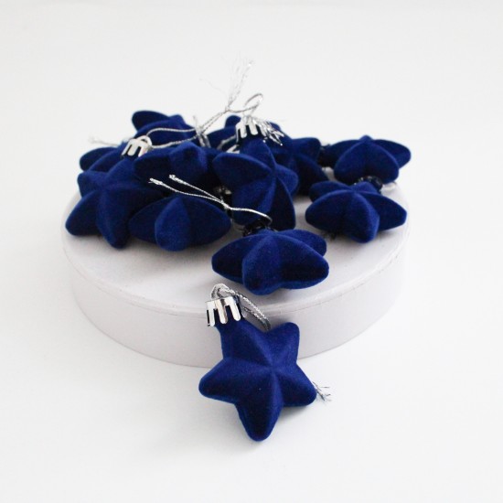 Decorative Christmas Star, 12 pcs, blue