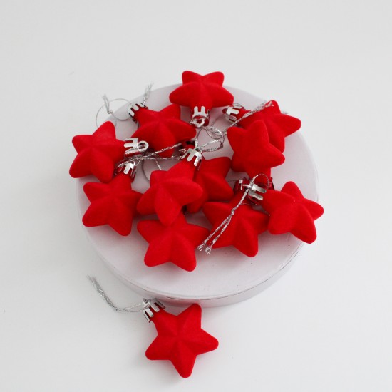 Decorative Christmas Star, 12 pcs, red