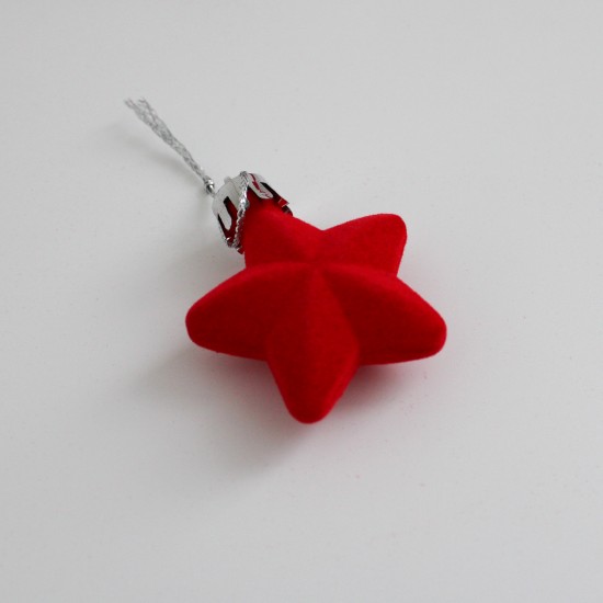 Decorative Christmas Star, 12 pcs, red