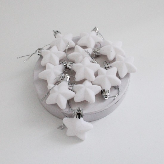 Decorative Christmas Star, 12 pcs, white